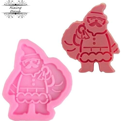 Christmas series Santa Claus shape silicone mold soft candy cake decoration tool chocolate biscuit baking mold