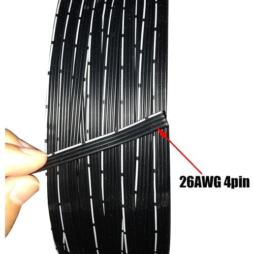100 Meters 3P 4P Silicone Line 26awg Wire Super Soft Cable High Temperature Parallel Cable Black White Copper Wire flexible Line