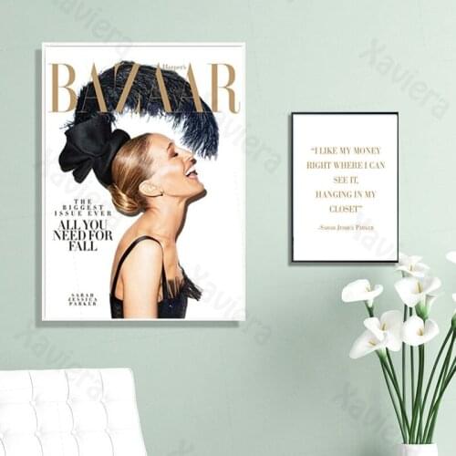 Modern Popular Magazine Cover Canvas Painting and Printmaking Fashion Woman Retro Art Poster Home Decoration Living Room Mural