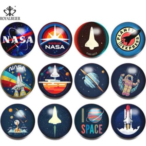 Royalbeier 12pcs/lot Mix Pattern Glass Beads 18mm Snap Button bijuterias Charm Bracelet Sead Beads Jewelry Women berloque