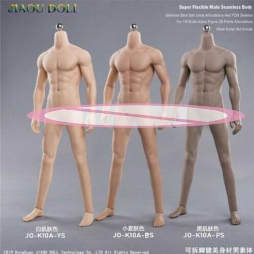 NEW 1/6 JO-K10A-PS/BS/YS Series Super Flexible Seamless Action Figure Male Doll Suntan/Wheat/Pale Man Muscle Body for 1/6 Haed