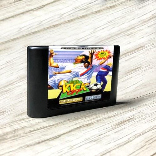 Super Kick Off - EUR Label Flashkit MD Electroless Gold PCB Card for Sega Genesis Megadrive Video Game Console