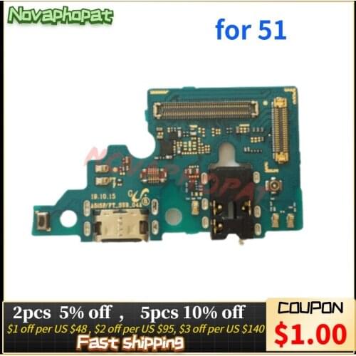 Novaphopat 10pcs/lot For Samsung A51 A515F USB Dock Charging Charger Port Connector Flex Cable Replacement