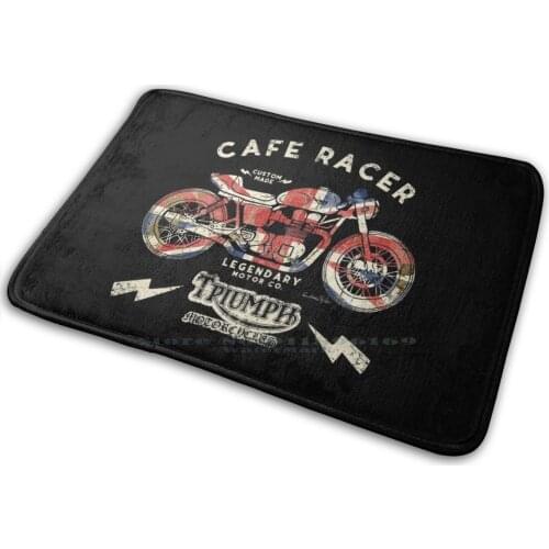 Caferacer Vintage Motorcycle British Classic Flag Logo Mat Rug Carpet Anti-Slip Bedroom Entrance Door Mat Cafe Racer Moto Guzzi