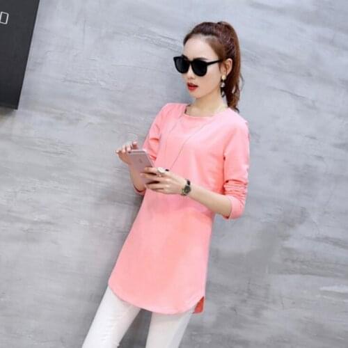 Womens O-Neck Long Shirts Casual Long Sleeve Ladies Tops Fashion Women T Shirt Female Tops