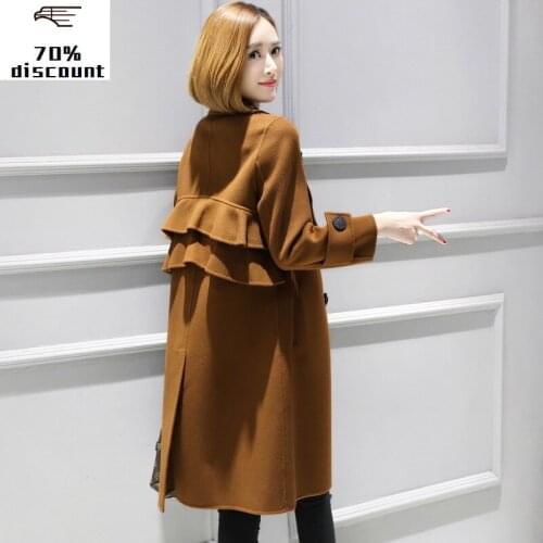 300% Wool Coat Female Korean Long Jacket 2020 Autumn Winter Jacket Women Double Side Coats Casaco Feminino MY4048