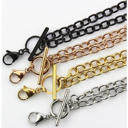 2018 4 Colors 1.1cm*45cm stainless steel chain necklace fit for floating locket Pendant 8pcs