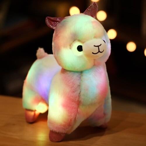 35CM Glowing Led Light Alpaca Llama Plush Toy Luminous Pillow Stuffed Animals Soft Dolls Plush Alpaca Birthday Gift for Children