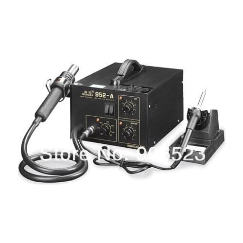 Free shipping Gordak-952A 2 in 1 Desoldering Station Hot Air heat Gun with SMD Soldering station