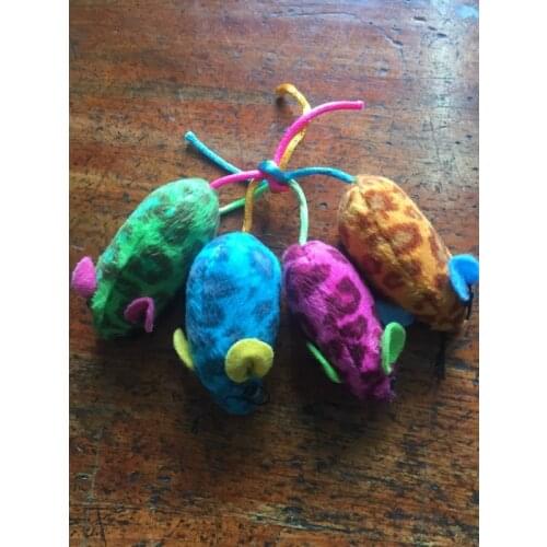 Free shipping pet cat toy with catnip colorful mouse for cat playing two colors 20pcs/lot