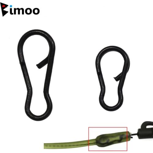 Bimoo 50pcs 12.5cm/9cm Matt Black Quick Change Clips/Speed Link Carp Fishing Rigs Swivels Connector Accessories