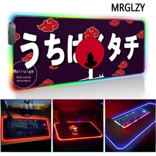 MRGLZY Hot Sale LED Light RGB Large Cute Pink Long Mouse Pad XXL Anime DeskMat Gaming Accessories for PC Laptop Keyboard MiceMat