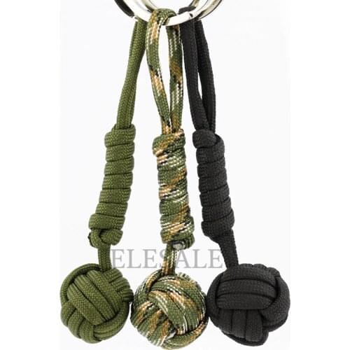 3/Color Outdoor EDC Security Key Chain B039 Black Monkey Fist Steel Ball Bearing Lanyard Survival Self Defense Dropshipping