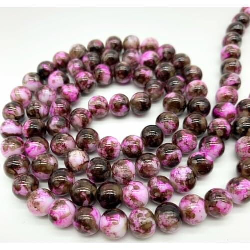 4/6/8/10mm Double Colors Glass Beads Round Loose Spaced Beads For Jewelry Making DIY Charms Jewelry Beads YBP301