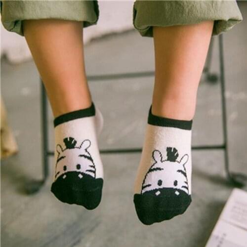 Childrens Sock Cotton Thin Cartoon Small Donkey Ship Socks Antiskid Boy Baby Socks Short Cute Animal Print Sock