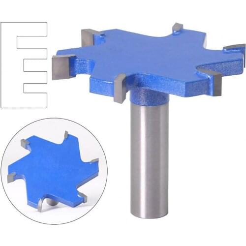 Woodworking Router Bit, Industrial Grade End Mill, 12mm Shank, 6 Edge, T Type, 1/2 Inch, 1pc