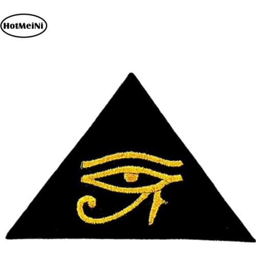 HotMeiNi 13cm x 13cm Car Styling Backpack Embroidered Iron Sew on Badge Eye of Horus Biker Symbol Car Sticker Accessories