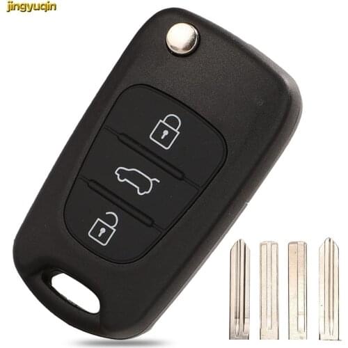 Jingyuqin 3 Button Flip Folding Car Key Shell for Kia K2 K5 Sorento Sportage Hyundai Avante I30 IX35 Key Cover Case Styling