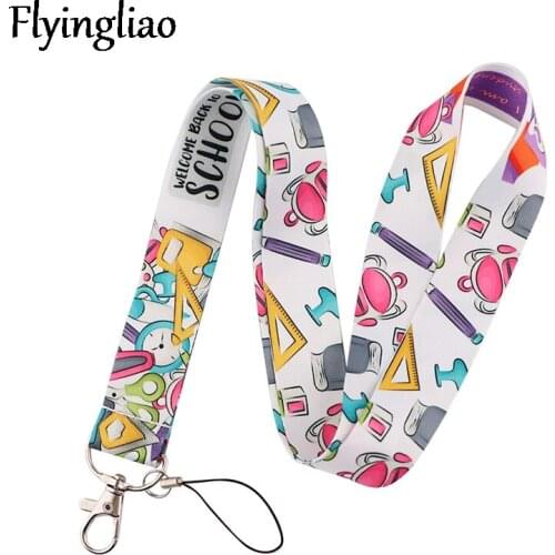 Stationery Ruler Pencil Case Lanyard for Keys Phone Cool Neck Strap Lanyard for Camera Whistle ID Badge Cute webbings ribbons