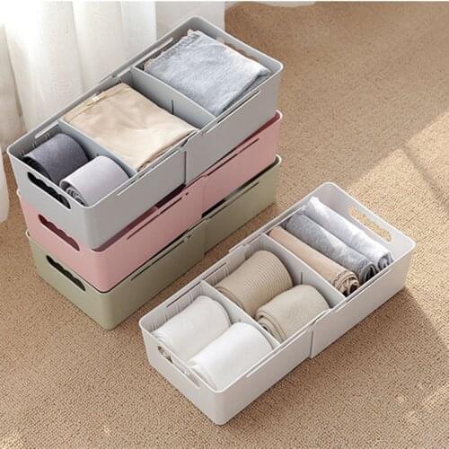 Storage basket wardrobe storage bag ladies mens socks storage box underwear plastic container cosmetics desktop finishing box