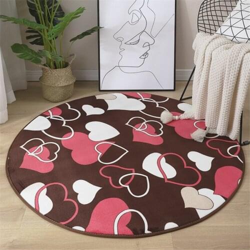 Round Coral Velvet Carpet Color Absorbent Sofa Carpet Memory Foam Bedroom Living Room Carpet Yoga Mat
