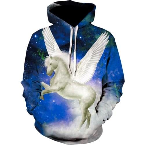 Fashion trend womens long sleeve printed hoodie 2020 mens and womens personality angel white sport hoodie