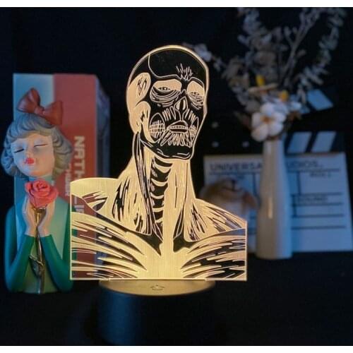 Cartoon Night Light LED Attack on Titan Acrylic 3D White Lava Table Lamp Touch Sensor Nightlight RGB Color Decor Cool Kids Gift