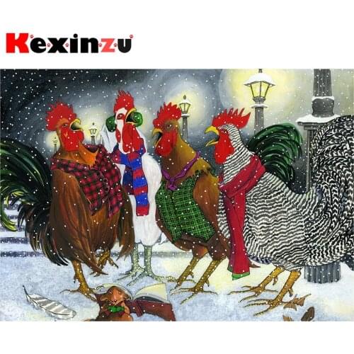 Kexinzu Full 5D DIY Square/Round Diamond Painting" Christmas cock" 3D Embroidery Cross Stitch Mosaic diamondpainting Gift