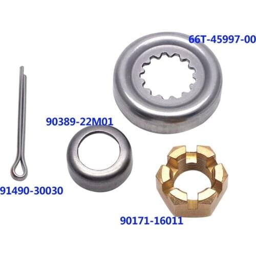 66T-W4599 Propeller Spacer Kit for Yamaha Outboard Motor F30-F60 4T/2T Hidea Parsun 90171-16011 Castle Nut 90389-22M01