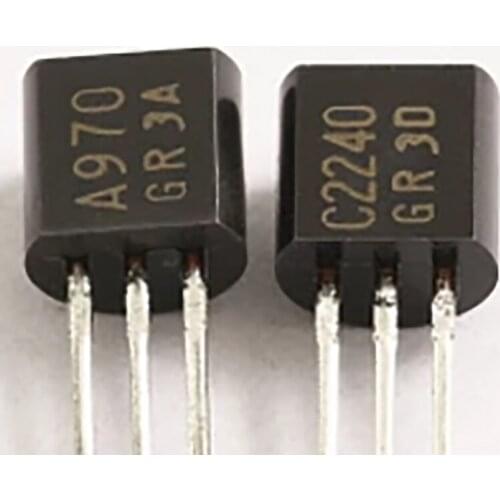 New 200pcs 2SA970 2SC2240 (100PCS* A970 +100PCS* C2240 ) TO-92 Bipolar Transistors - BJT NPN Gen Pur SS new original