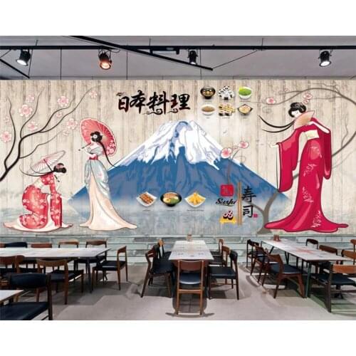 Beibehang Custom fashion decorative painting Japanese food sushi restaurant catering tooling background wallpaper papier peint