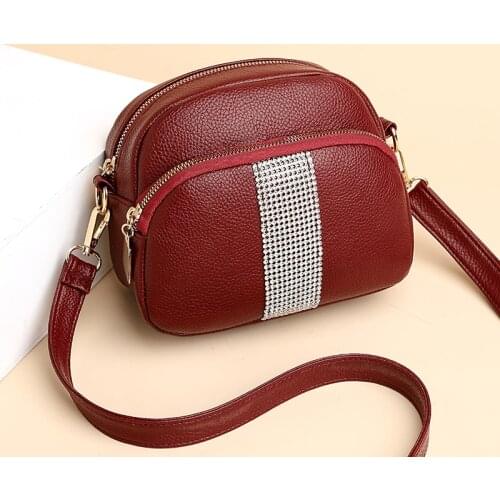 Casual Women Shoulder Bag Leather Small Cute Cross Body Bags for Women 2021 Mini Purses and Handbags Diamonds Phone Bag Sac Flap