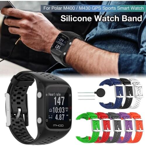 Smart Watch Silicone Band For Polar M400 M430 Comfortable Breathable Wrist Strap Replacement Smart Watch Wristband with Tools