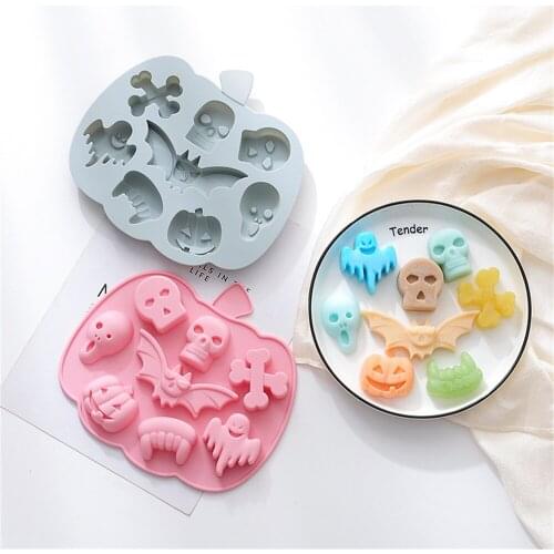 Temperature Resistant Halloween Skull Cake Mold Ghost Shape Baking Mold Anti Stick Reusable Bat Shape Baking Pan Tray
