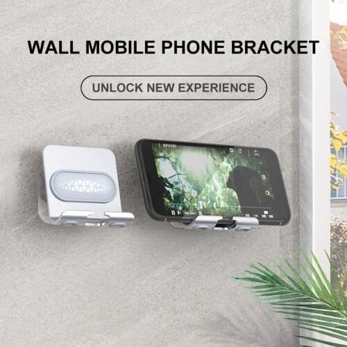 Universal Drill-Free Bathroom Wall Mobile Phone Charging Rack Holder Bracket Wall Phone Holder Suction Cup Design Phone Stands