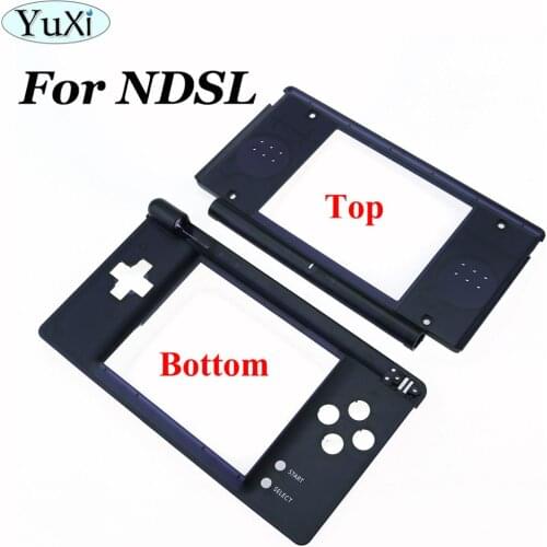 YuXi Upper&Bottom Screen Inner Frame for DS Lite Frame Housing Shell Cover Case For NDSL Black Console