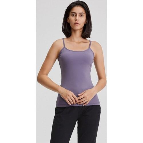 Women Padded High Impact Support Sports Tank Top With Vest Off Shoulder Sexy Thin Straps