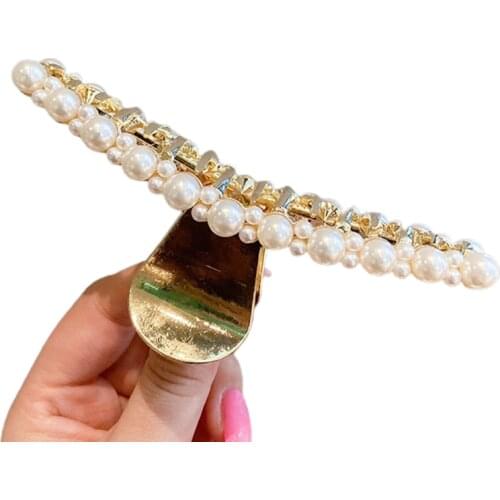 Female Korean Style Elegant Temperament Metal Back Head Hair Grab Clip Hairpin Shark Clamp Barrettes