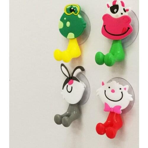 1PC Cartoon Tooth Brush Holder Wall Mounted Suction Cup Antibacterial Toothbrush Holder Hooks Set Storage Rack