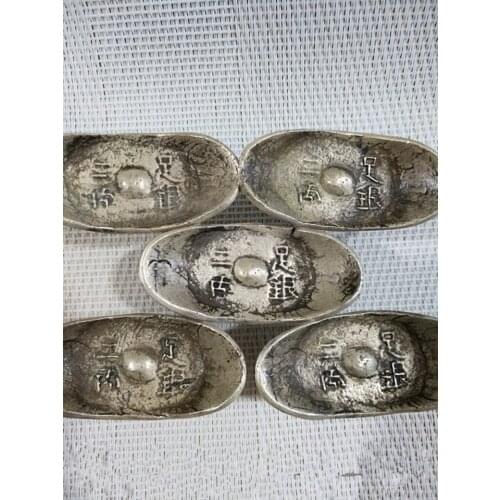 1pcs Randomly send chinese antique collection silver bar,Silver ingot Family decoration metal crafts 651
