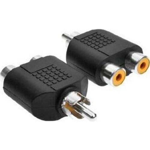 10pcs RCA male to 2 RCA female adapter connector for AV Audio Y Splitter convertor