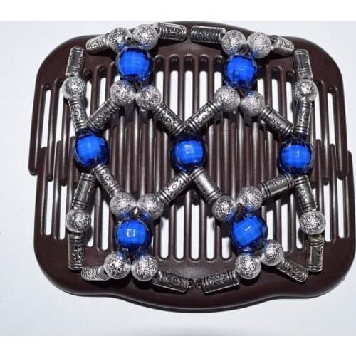 2018 20pcs/lot fashion silver and blue christmas colour beads beautiful luxury christmas magic comb