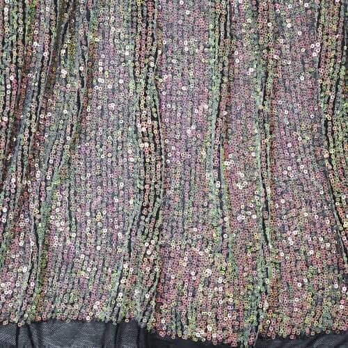 2020 bridal lace fabric with sequins mesh lace fabric HY1156-2