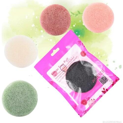 6 Color Konjac Sponge For Clean Skin Natural Removing Tiny Blackhead Face Cleanse Washing Puff Makeup Makeup Sponge Maquiagem