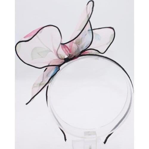 6Styles Cute Chiffon Rabbit Ears Hair Bow Kont Girls Hairbands Kids DIY Headbands Fashion Headwear Hair Accessories For Women