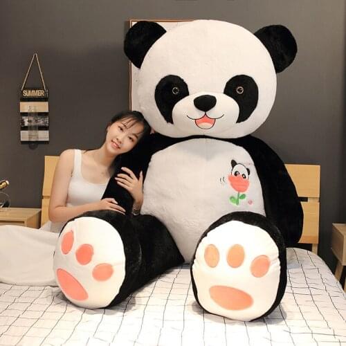 60-100cm Cute Big Panda Plush Toys Sofa Bed Decor Stuffed Cartoon Animals Pillow Soft Lovely Doll for Kids Birthday Xmas Gift