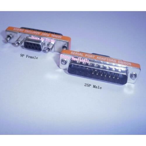 9P DB25 Male DB9 Female Adapter D9/D25 Serial Port Adaptor 9Pin Female 25P Male Connector 9P 25Pin D25/D9 Convert protect joint