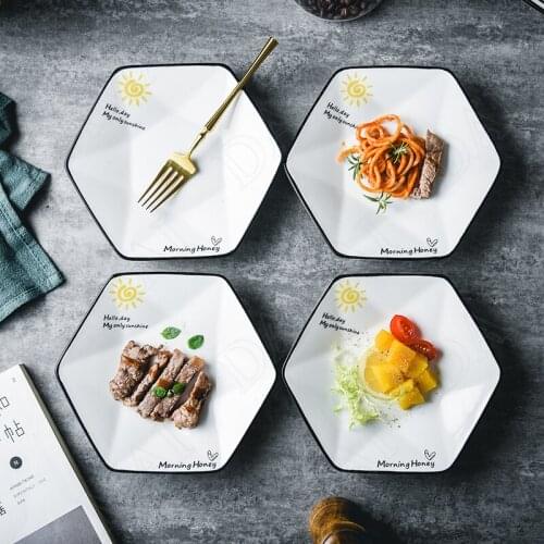 White Ceramics Plates Tableware Plate Dinner Dishes Hotel Restaurant Porcelain Serving Tray Home Coffee Table Kitchen Food Trays