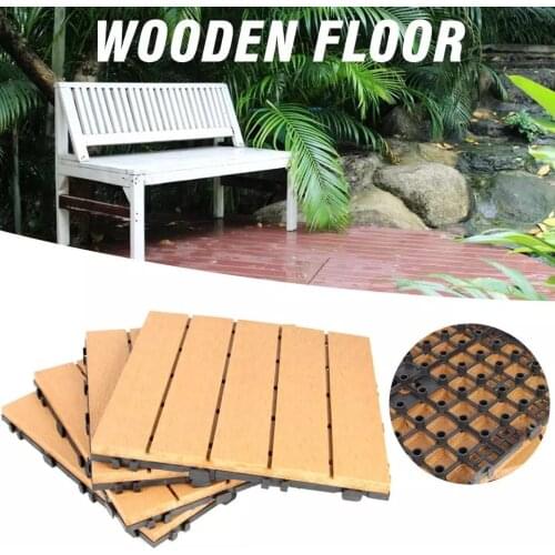 Freeshipping 30X30CM Garden Floor Patio Tiles Wood and Plastic Corner Edging Trim Tiles Non-Slip Balcony Yard Garden Floor Tiles