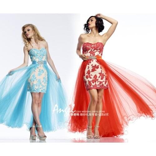 Free shipping robe de soiree 2019 new fashion hot sexy detachable vestido de festa short prom gown lace Party bridesmaid dresses